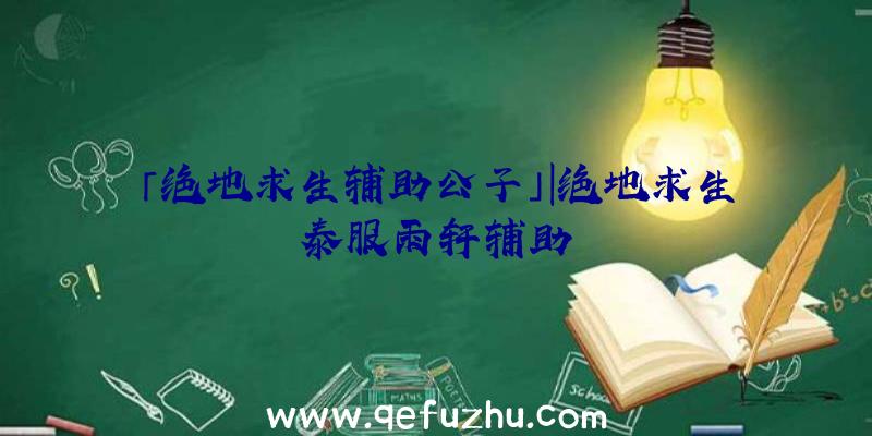 「绝地求生辅助公子」|绝地求生泰服雨轩辅助